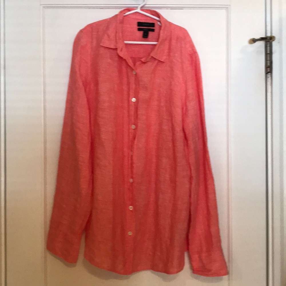 J. Crew NEW Salmon/Pink Linen Shirt